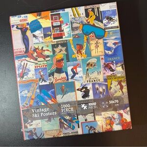 Vintage Ski Posters 1000 Piece Puzzle